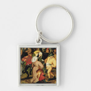 Rustic Wedding, detail of people dancing Keychain