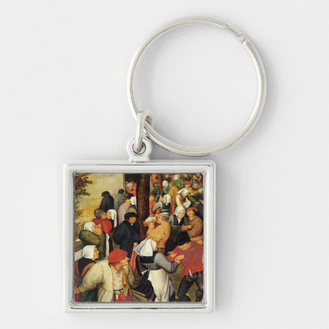 Rustic Wedding, detail of people dancing Keychain (Front)