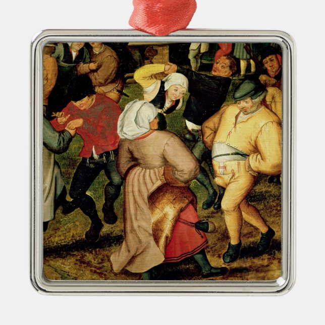 Rustic Wedding, detail of people dancing Metal Ornament (Front)