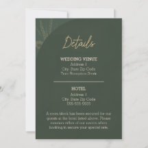 Rustic Wedding Details Enclosure Card Brown