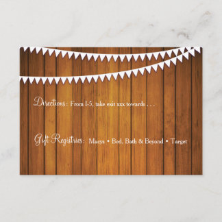Rustic Wedding Details Reception Card