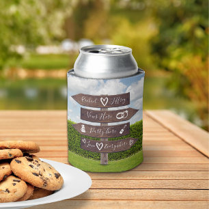 Rustic Wedding Directional Can Cooler
