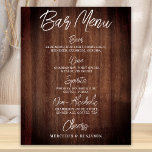 Rustic Wedding Drink Menu Personalized Bar Poster<br><div class="desc">Bar Menu ! Simple yet elegant calligraphy, this wedding drink bar sign features four drinks 'Beer', 'Wine', 'Spirits' and 'Non-Alcoholic', personalized with your drinks of choice. Customize this elegant wedding sign with your names and wedding bar drink menu! COPYRIGHT © 2020 Judy Burrows, Black Dog Art - All Rights Reserved....</div>