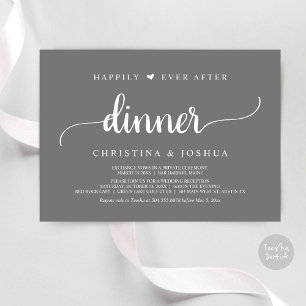 Rustic Wedding Elopement Happily Ever After Dinner Invitation