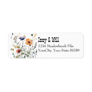Rustic Wedding Fall Wildflowers Return Address
