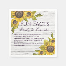 Rustic Wedding Fall Yellow Sunflower Fun Facts 
