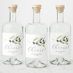 Rustic Wedding Favors Olive Table Decor Liquor Bottle Label