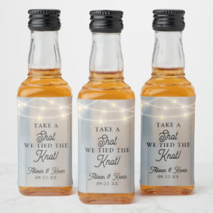 Rustic Wedding Favour A Shot We Tied The Knot Liquor Bottle Label