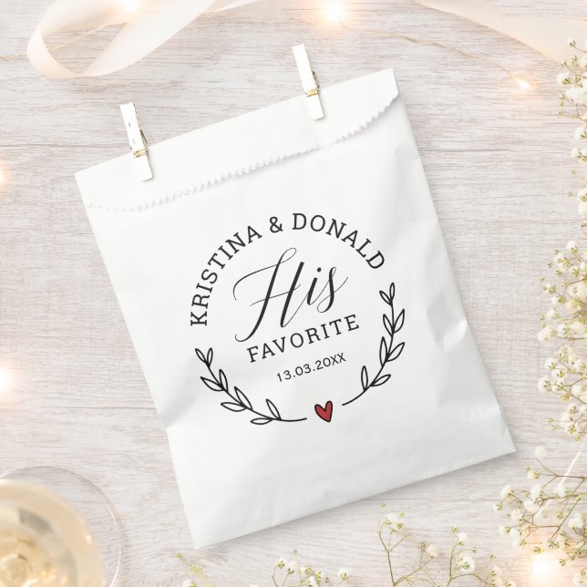Rustic Wedding Favour His Favourite Favour Bag (Clipped)