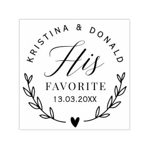 Rustic Wedding Favour His Favourite Self-inking S Stamp