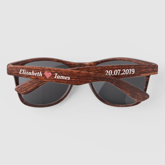 Rustic Wedding Favour Sunglasses (Back)
