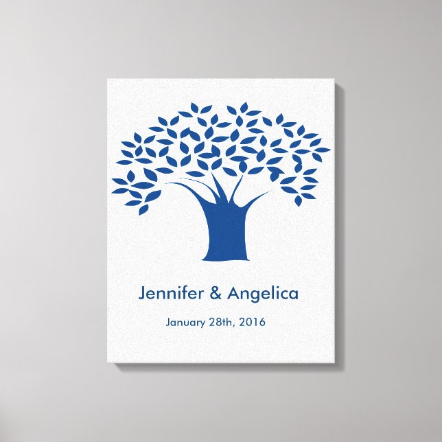Rustic Wedding Fingerprint Tree Canvas Print (Front)