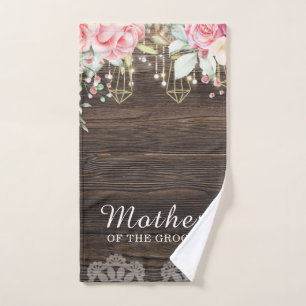 Rustic Wedding Floral Mother of the Groom Hand Towel
