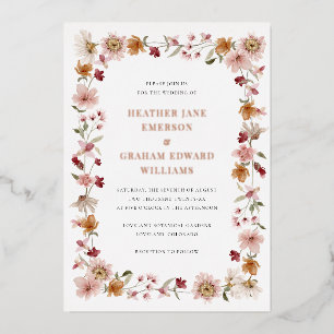Rustic Wedding Foil Invitation