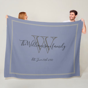 Rustic Wedding Gift Chic Script Keepsake Monogram Fleece Blanket