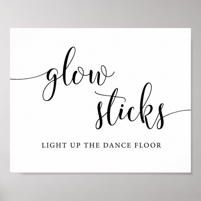 Rustic Wedding Glow Stick Send Off Sign (Front)