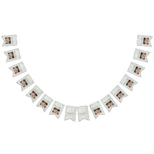 Rustic Wedding  Grey Wood Add your photos Bunting Flags
