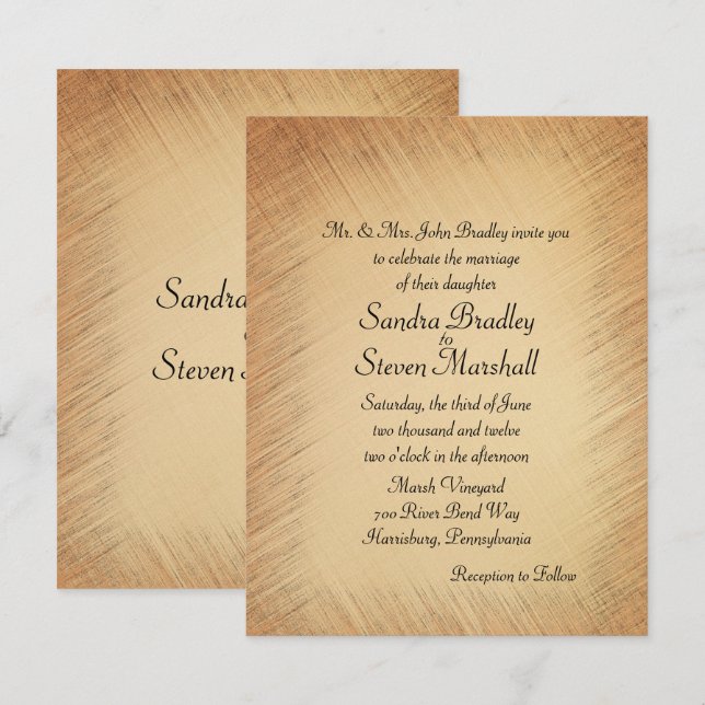Rustic Wedding Invitation (Front/Back)