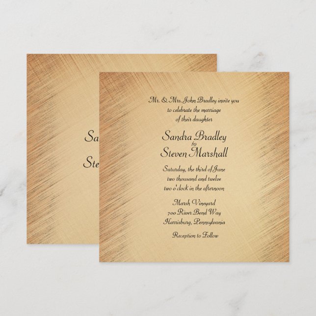 Rustic Wedding Invitation (Front/Back)