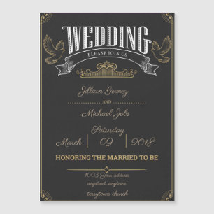 Rustic wedding invitation magnet, Customize me!