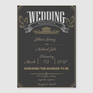 Rustic wedding invitation magnet, Customize me!