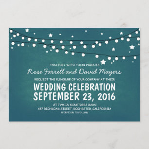 Rustic Wedding Invitation & Starry Night Lights