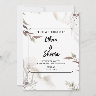 Rustic Wedding Invitation Template - Customizable