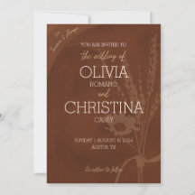 Rustic Wedding Invitations Forever, Brown