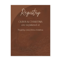 Rustic Wedding Invitations, Registry Card, Brown 