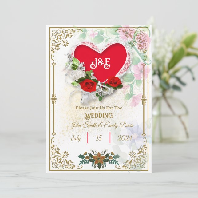 Rustic Wedding Invitations with Rsvp Qr Code (Standing Front)