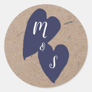 Rustic Wedding Kraft Monogram Envelope Seal