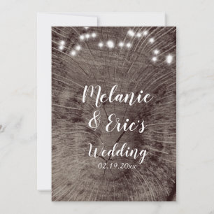 Rustic Wedding Log Lights Wedding  Program