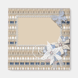 Rustic , wedding magnet