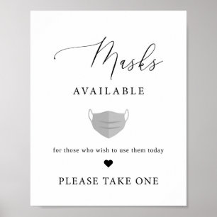 Rustic Wedding Masks Sign   Wear A Mask Sign