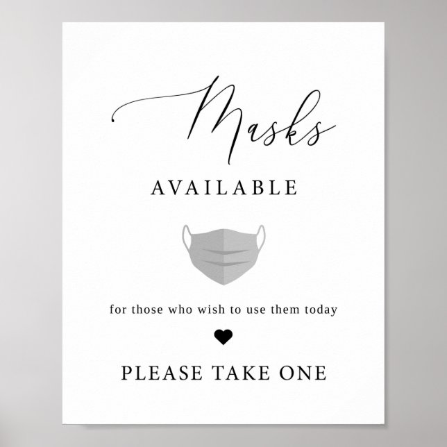 Rustic Wedding Masks Sign | Wear A Mask Sign (Front)