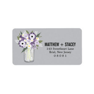 Rustic Wedding Mason Jar and Floral Label