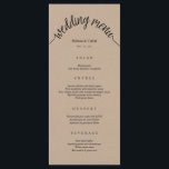 Rustic Wedding Menu Brown Kraft Card<br><div class="desc">Rustic Wedding Menu Brown Kraft Card.
For further customization,  please click the "customize further" link and use our design tool to modify this template.</div>