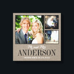 Rustic Wedding Monogram Photo Collage Canvas<br><div class="desc">Add three of your favourite wedding photos to create a beautiful unique photo collage canvas art print. Personalize the design with your family name monogram and wedding date or other custom text. Click Customize It to move photos or change text fonts and colours to create a unique one of a...</div>