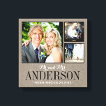 Rustic Wedding Monogram Photo Collage Canvas<br><div class="desc">Add three of your favourite wedding photos to create a beautiful unique photo collage canvas art print. Personalize the design with your family name monogram and wedding date or other custom text. Click Customize It to move photos or change text fonts and colours to create a unique one of a...</div>