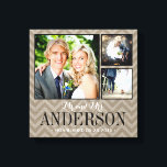 Rustic Wedding Monogram Photo Collage Canvas Print<br><div class="desc">Add three of your favourite wedding photos to create a beautiful unique photo collage canvas art print. Personalize the design with your family name monogram and wedding date or other custom text. Click Customize It to move photos or change text fonts and colours to create a unique one of a...</div>