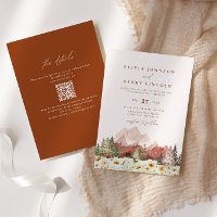 Rustic Wedding Mountain Wildflower QR Code