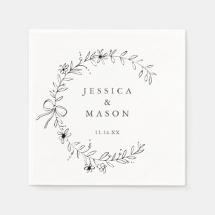 Rustic Wedding Napkins - Cocktail Napkin
