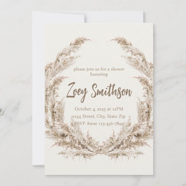 Rustic Wedding or Baby Shower Invitation (Front)