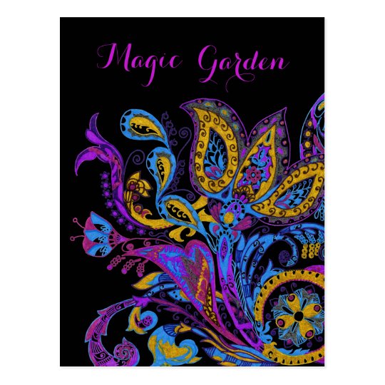 Rustic wedding ornament. Stylish paisley design Postcard