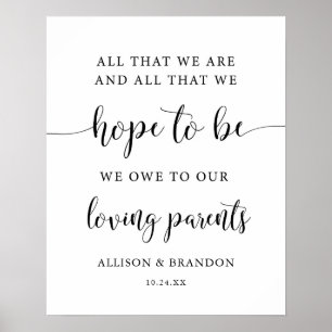 Rustic Wedding Parents Wedding Gift Poster