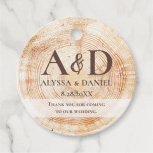 Rustic Wedding Personalized monogram Favour Tags
