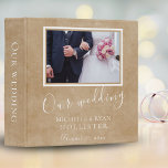 Rustic Wedding Photo Album Elegant Binder<br><div class="desc">Elegant Rustic Beige Wedding Photo Album. Rustic beige wedding photo album for your wedding day memories with a trendy script. You can easily personalize all the text and the wedding photo.</div>