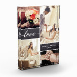 Rustic Wedding Photo Collage Love script Block<br><div class="desc">Customize this photo block with up to four of your favourite wedding shots from the best day ever. The chalkboard background blocks adds a rustic feel and the love script with it's modern handwritten style is elegant and classic. Personalize with your names and special wedding date. A perfect keepsake. You...</div>