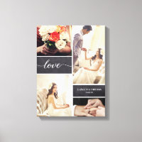 Rustic Wedding Photo Collage Love script