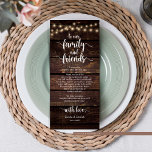 Rustic Wedding Place Setting Thank You Card<br><div class="desc">This is the Modern Rustic string lights, wood background themed, Dinner Place Setting Thank You Cards. Share the love and show your appreciation to your guests, when they sit down at their seat and read this personalised charming thank you place setting card. It's a wonderful way to kick off your...</div>